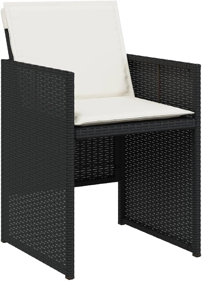 15-Piece Patio Dining Set with Cushions Black PE Rattan Outdoor Furniture Set for Garden Backyard Balcony Porch