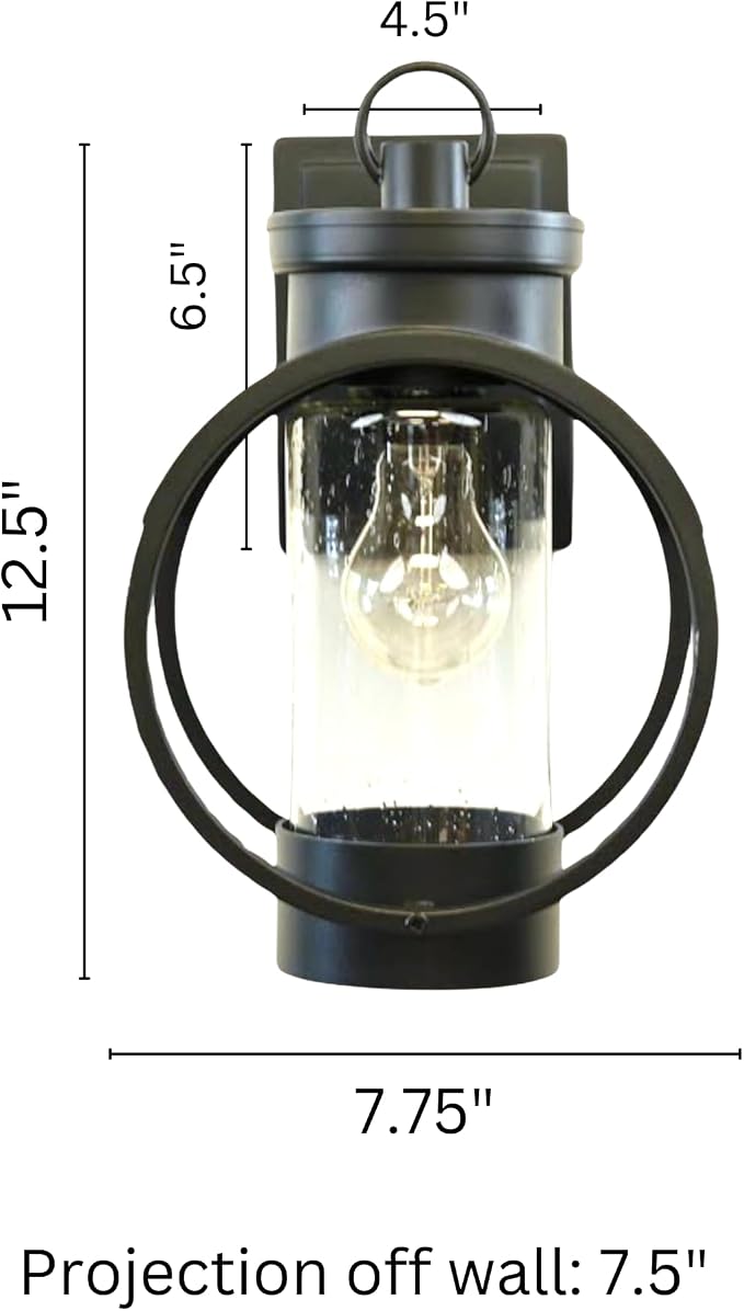 Black Outdoor Weatherproof Wall Sconce Light Fixture, Rustic Porch Light, Entryway Light, Outdoor Wall Sconce Lantern