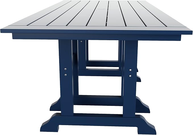 HDPE Laguna 38" X 73" Rectangular Dining Table,Navy Blue