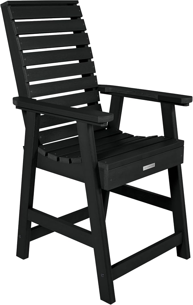 Highwood 5-Piece Weatherly Square Counter Height Dining Set, 42 by 42-Inch, Black