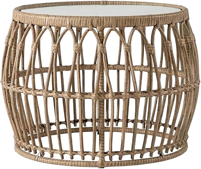 Brown Serene Wicker Outdoor Coffee Table with Durable Material, Stylish Design, Perfect for Patio, Garden Spaces