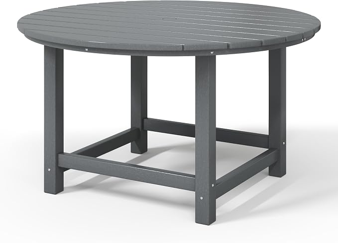 WestinTrends Malibu Kids Outdoor Patio Furniture HDPE 38" Wide Round Dining Table, Gray