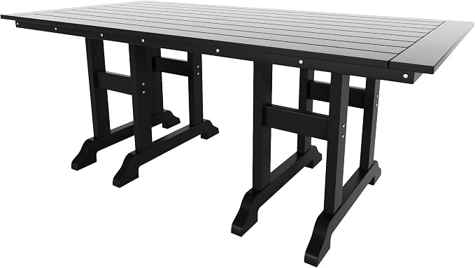 WestinTrends Malibu 71" Outdoor Patio Dining Table, Black