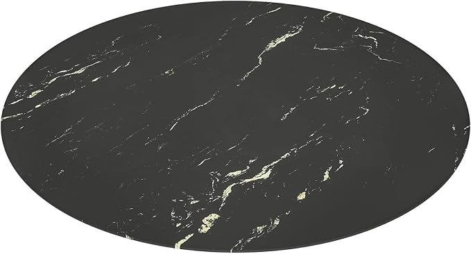 30 Inch Round Black Marble Glass Table Top, 8mm Thick Tempered Glass Tabletop for Dining Tables, Coffee Tables, Patio Tables