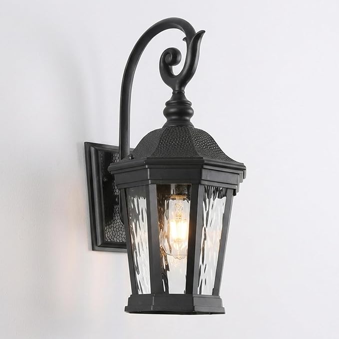 Black Exterior Wall Sconces, 21'' Large Outdoor Porch Light Fixtures