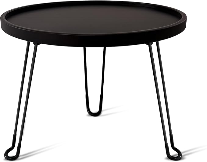 17.7 in Outdoor Round Side Table, Small Patio Table, Japanese Tatami Table, Foldable and Portable to Save Space, Suitable for Home Garden, Indoor and Outdoor Use