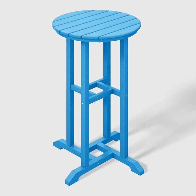 WestinTrends Malibu 37" Counter Height Round Outdoor Patio Bistro Bar Table, Pacific Blue