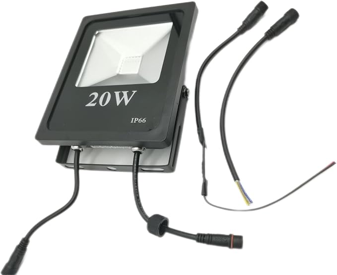 LED Flood Lights;20W Smart WS2811 led Full Color Pixel RGB Flood Light, led addressable Pixel floodlight; DC12-24V Input IP65; for Outdoor Decorative/Garden/Stage Lighting (1PCS-WS2811-20W)