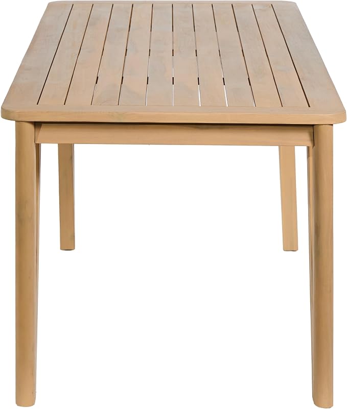 Christopher Knight Home Della Acacia Wood Dining Table Set for 6, 6 Piece Outdoor Dining Set with 70.75" Dinner Table, Bench and Armless Chairs, Patio Furniture Set for Dinner, Light Teak+Light Grey