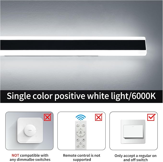 39.3inch Modern Outdoor Wall Light, Black Outside LED Long Wall Sconce, 6000K Cold White, 36W, IP65 Waterproof, Wall Mount Linear Exterior Lighting Fixture for House, Garage, Porch, Garden