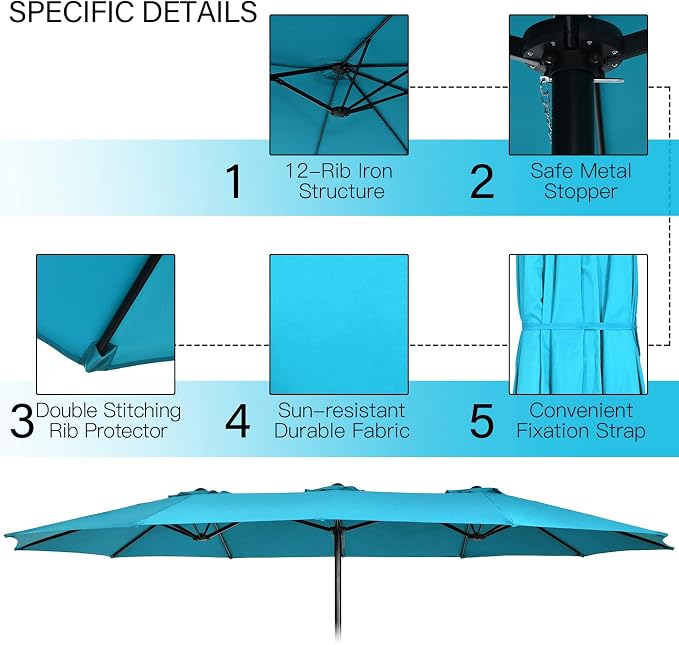 Tangkula 11 Piece Rattan Outdoor Dining Set with 15Ft Patio Umbrella for 8, Outdoor Wicker Table Set with 8 Cushioned Armchairs, Acacia Wood Top, Outdoor Umbrella with Base Included