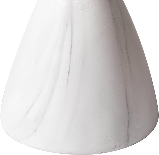 LeisureMod Modern Side Table Lightweight Fiberstone Top 20" Round Accent Table and Hourglass Pedestal Base for Outdoor or Indoor Dune Series in White