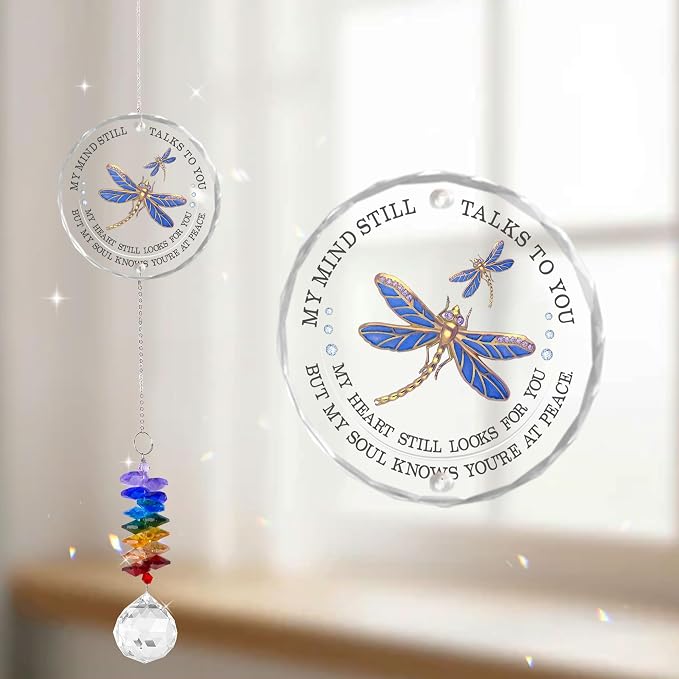 Memorial Suncatcher Ornament - Sympathy Gift for Loss of Loved One - Crystal Rainbow Maker - Bereavement Keepsake - Hanging Crystal Decor - Loss of Family Friend Pet