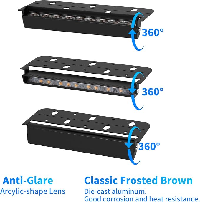 Black 12-Pack 7inch 3W 5000K Daylight White Hardscpe Lighting | 12V AC/DC Retaining Wall Lights,Low Voltage Landscape Lighting,Hardscape Paver Light,Outdoor Step Lights