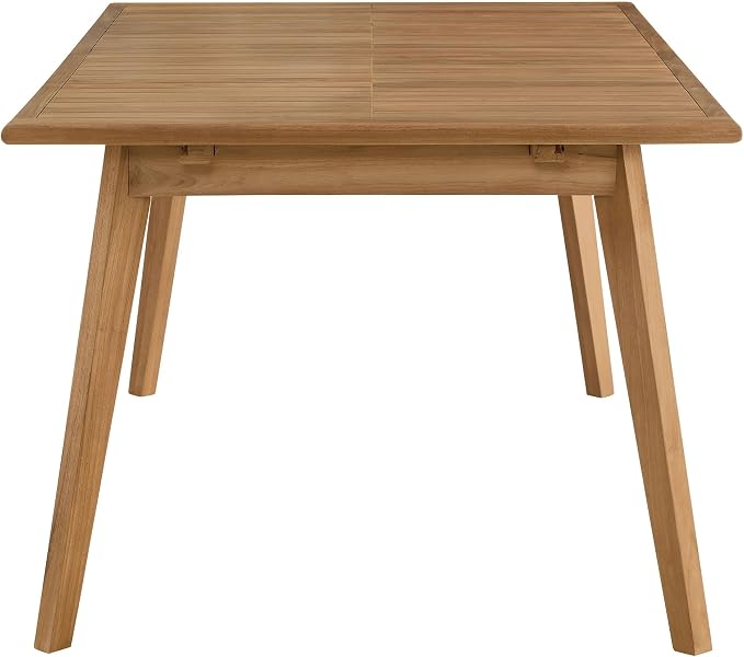 Modway Vienna Outdoor Patio Teak Wood Extendable Dining Table in Natural