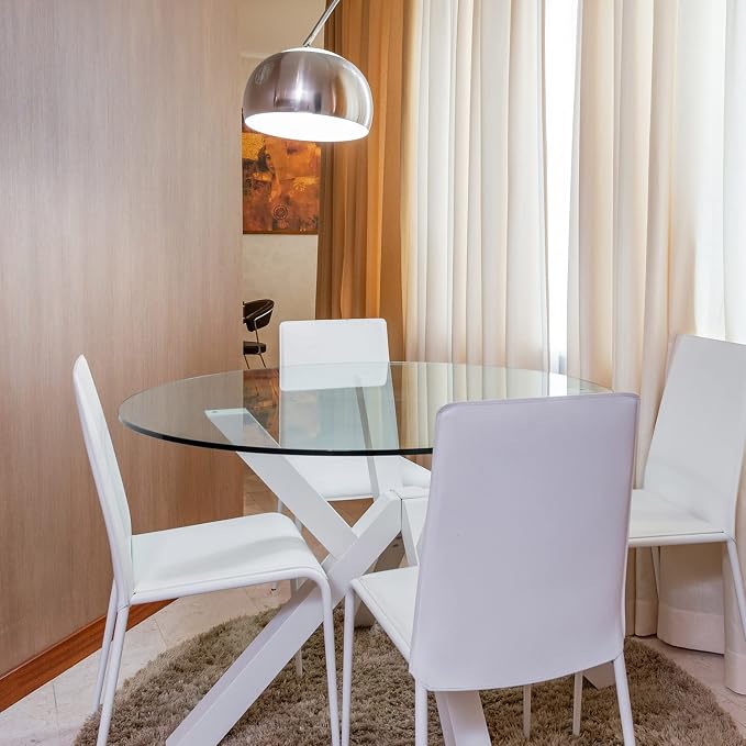 41 Inch Round Tempered Flat Polished Edge Glass Table Top -1/4” Thick Round Glass Table Top–Heavy Duty, Dining, Coffee, and Office Tables by Fab Glass and Mirror