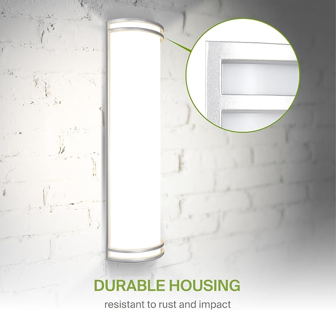 ASD 24 Inch Smart RGBW LED Outdoor Sconce Lights - 23W 120-277V 2700-6500K Nickel Exterior Lighting Fixtures, Remote Control Alexa Exterior Lights for House, Patio Wall Light Fixture ETL 2 Pack