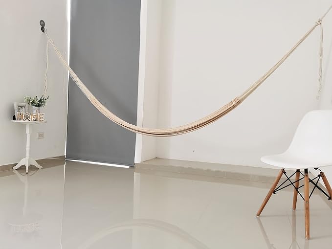 Traditional Mayan Hammock - Hammock Made with Thick Cotton Thread (Natural, Large)
