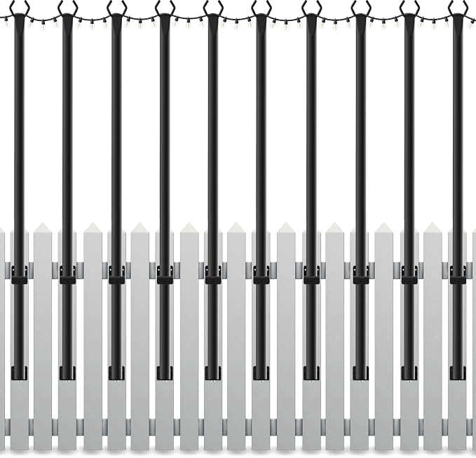 Mutovlin 10 Pack String Light Poles,5 Ft Light Poles for Outside String Lights,Outdoor Lights Pole with Fork,Metal Poles Stand for Patio Deck Backyard