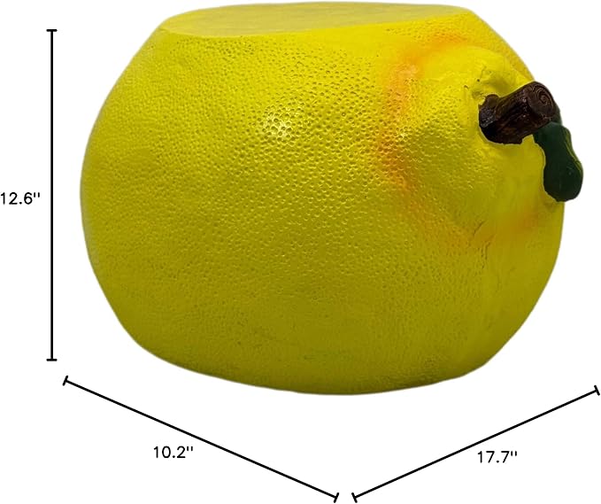 Galt International 10" Yellow Lemon Fruit Stool Plant Stand for Home Decor Plant Stand Garden Indoor Outdoor Decorations
