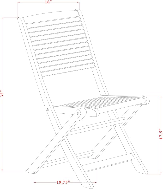 East West Furniture DEFM5CWNA 5 Piece Outdoor Patio Dining Sets Includes a Rectangle Acacia Wood Table and 4 Folding Side Chairs, 40x72 Inch, Natural Oil