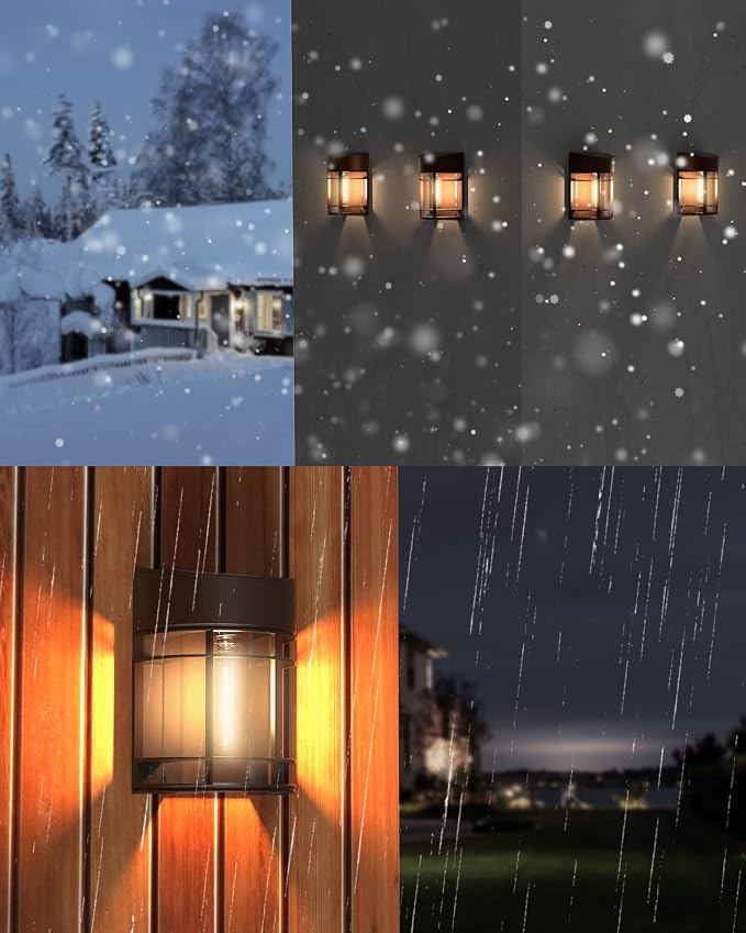 Solar Lights Outdoor, 12 Pack Solar Fence Lights, Waterproof Led Outdoor Solar Lights for Yard Patio Step Deck Stairs Garden Decor, Brown