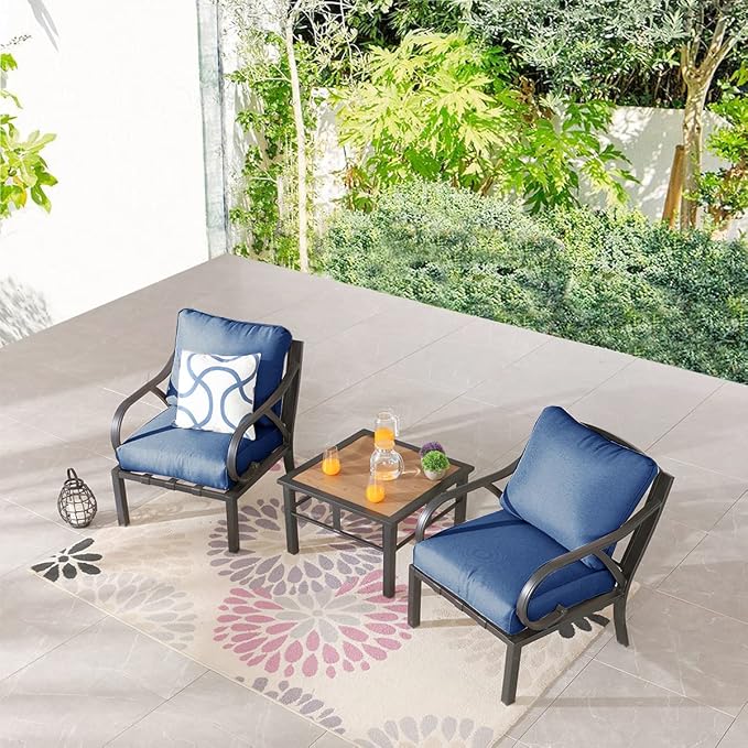 Aluminum Composite Panel Outdoor End Table, Weather Resistant, Black with Wood Grain, Square, Modern, Outdoor Side Table
