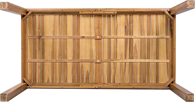 Merax Outdoor Dining Table for 6, 67" L Rectangular Acacia Wood Patio Table for Lawn, Backyard, Garden, Natural