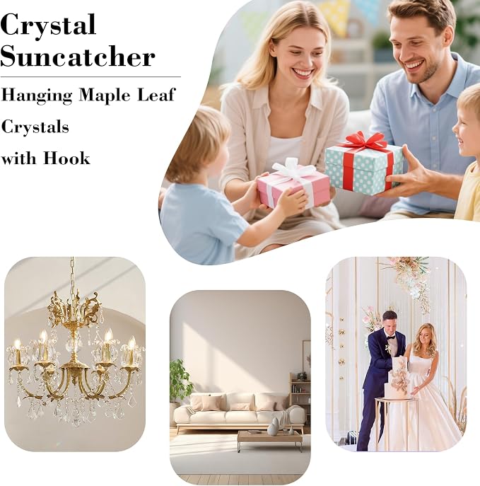 10pcs Crystal Sun Catcher Clear Chandelier Prism Pendant Hanging Crystals | Crystal Sun Catcher, 38mm Hanging Crystal, Chandelier Parts, Prism Pendants with Hook, Crystal Christmas Ornaments Home Decor