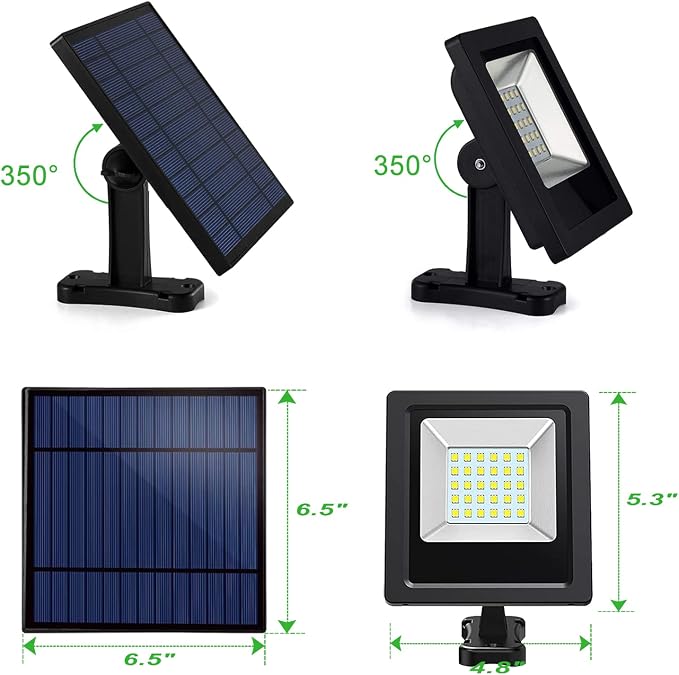 2 Pack Solar Wall Mount Lights - Super Bright Solar Security Flood Lights for Outdoor Use, IP65 Waterproof, Dusk to Dawn