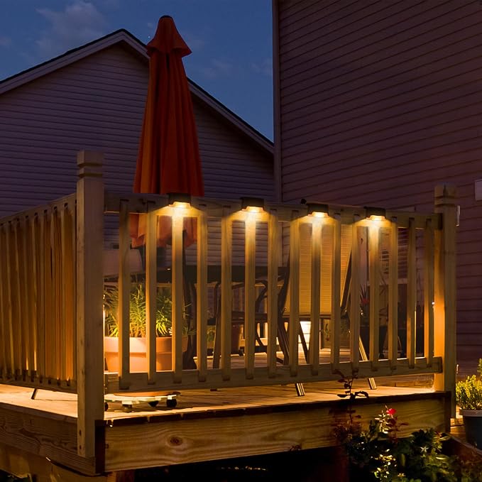 SOLPEX Solar Deck Lights 12 Pack, Waterproof Led Lights, Warm White | Solar LED Lights for Outdoor Deck Step Stairs, Step, Fence, Yard, Patio, and Pathway