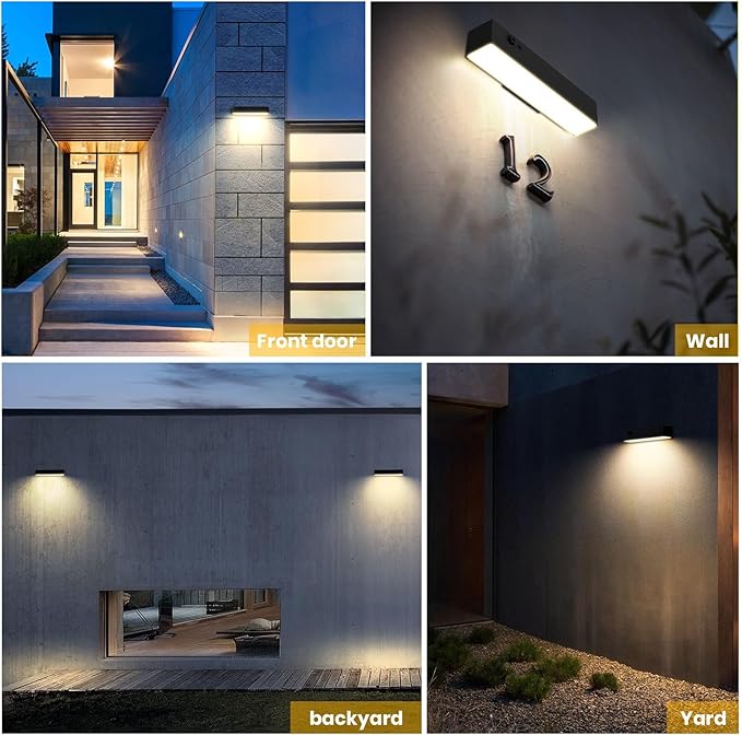 Solar Outdoor Lights, 4000K 1000LM Solar Light for House Numbers | 4 Modes, Solar Wall Light with Motion Sensor, Dusk to Dawn, Anti-glare Solar Sign Light for Address Sign, Front Door, Yard