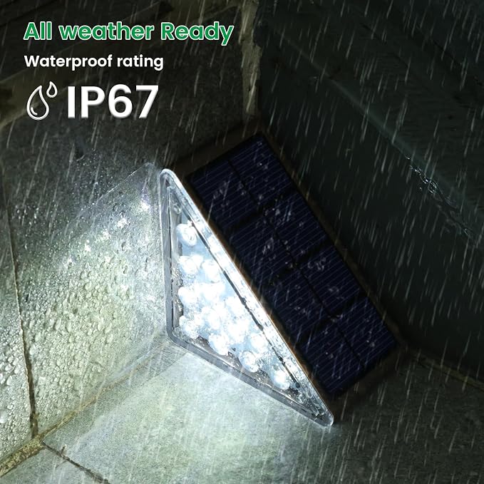 JOFIOS Solar Step Lights for Outside, 24-Pack Waterproof IP67 Deck Lights for Staircase, Patio, Front Step (Cool White)