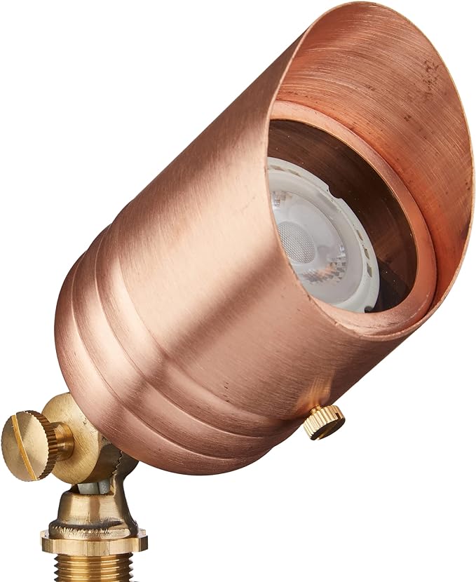 VOLT Fat Boy 12V Solid Copper Outdoor Spotlight | Lamp Ready Uplight for Low Voltage Landscape Lighting of Yard, Lawn, Garden, Patio, Trees & House
