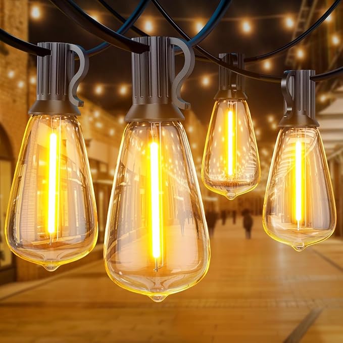 GPATIO Outdoor String Lights, 25FT Shatterproof Patio Lights, IP65 Waterproof Dimmable Outside Hanging Light, Connectable LED Outdoor Lights for Backyard, Porch, Deck, Balcony, Garden, Home Decor