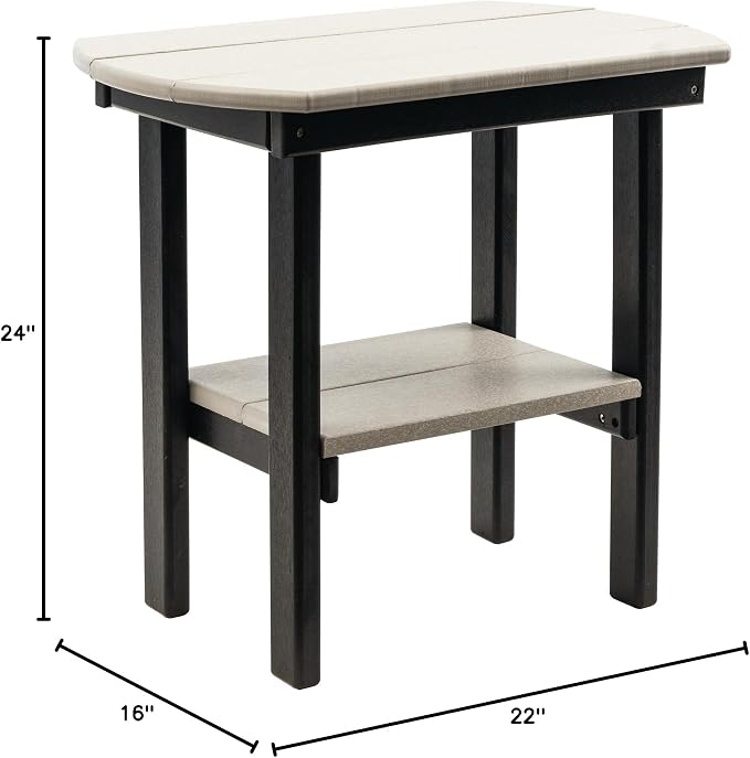 Amish Crafted Poly Oval End Table (Light Gray on Black)