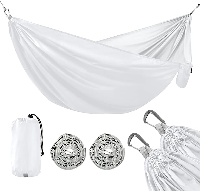 White Solid Color Pure Plain 330lb Capacity Hammocks with Portabl Carry Bag Backyard Hammock for Outside Patio Garden hamaca con soporte para adultos