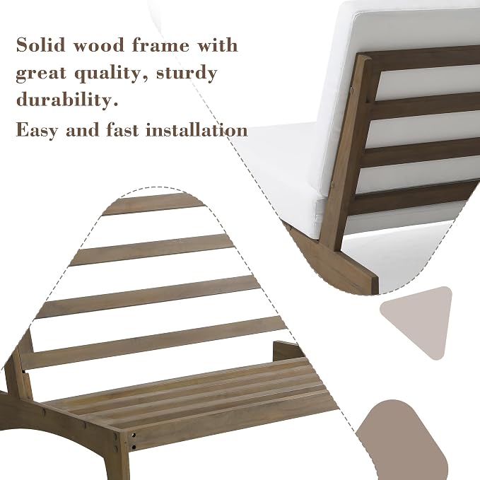 2 Pieces Patio Furniture Sets, All-Weather Outdoor Wood Bistro Set Patio Conversation Chiarsfor Balcony, Backyard