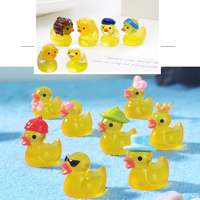70 Styles Mini Resin Ducks, Tiny Ducks to Hide, Resin Animal Miniature Figurines for Fairy Garden, Mini Landscape, Dollhouse Accessories, DIY Crafts, Easter Scatter, Terrarium & Home Decor