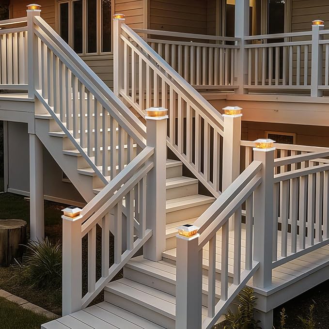 btfarm 4x4 Solar Flame Post Cap Lights Outdoor, 18 Pack Flickering Flame Deck Fence Post Lights, Waterproof Solar Powered Lighting Outside Fit 4x4 3.5x3.5 Wooden/Vinyl for Porch Patio Garden