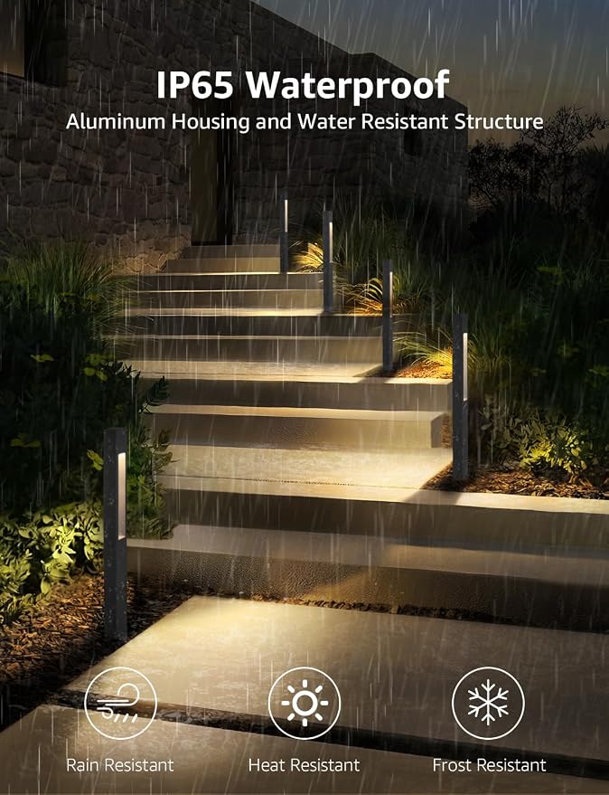 SUNVIE LED Low Voltage Landscape Lights 3W Pathway Lights Low Voltage 12-24V Landscape Path Lights 3000K CRI 90+ Aluminum Waterproof Pathway Lighting for Walkway Garden Yard ETL Listed Cord, 12 Pack | IP65 Waterproof, Modern Design, Anti-Glare, 12-24V ...