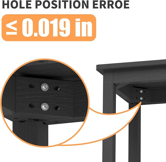 YEFU Oversize Outdoor Side Table, 18 Inch Outside Plastic Adirondack Side Table Weather Resistant, Hips High Strength Poly Wood Rustproof Waterproof Material for Patio, Pool, Front Porch Tables(Black)