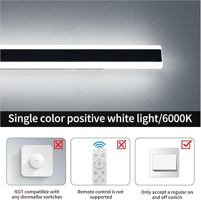 Modern Outdoor Wall Sconce, 31.4inch LED Outside Wall Light Fixture, IP65 Waterproof, 6000K Cold White, Black Minimalist Exterior Lighting Patio Wall Lamps for House, Porch, Garage, Garden