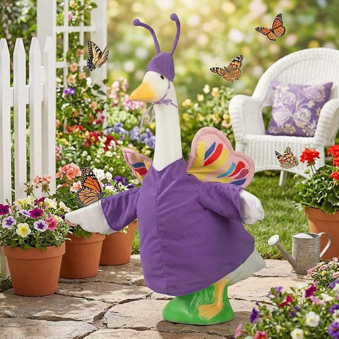 Gaggleville Butterfly Goose Outfit, Fits Large 23" H Statue, by Fox | Valley Traders