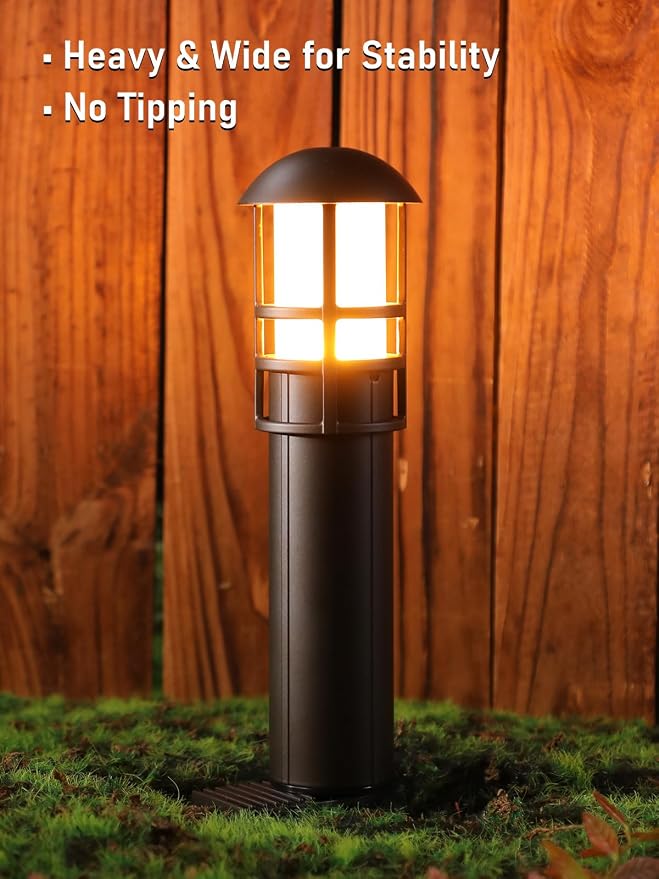 LEONLITE 6-Pack 5CCT Low Voltage Landscape Pathway Lights, 3W, CRI90 | 12-24V AC/DC, Aluminum, ETL, 1800K/2700K/3000K/4000K/5000K, Low Voltage LED Bollard Path Lights, for Walkway Yard Garden