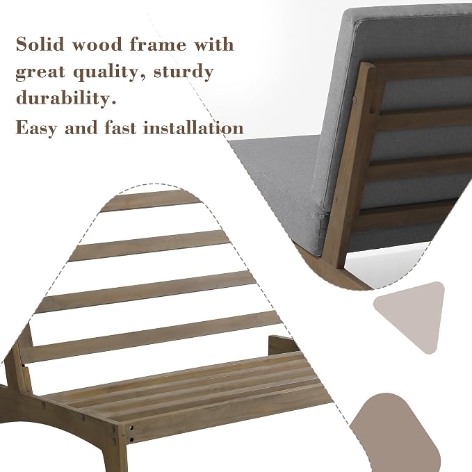 2 Pieces Patio Furniture Sets, All-Weather Outdoor Wood Bistro Set Patio Conversation Chiarsfor Balcony, Backyard