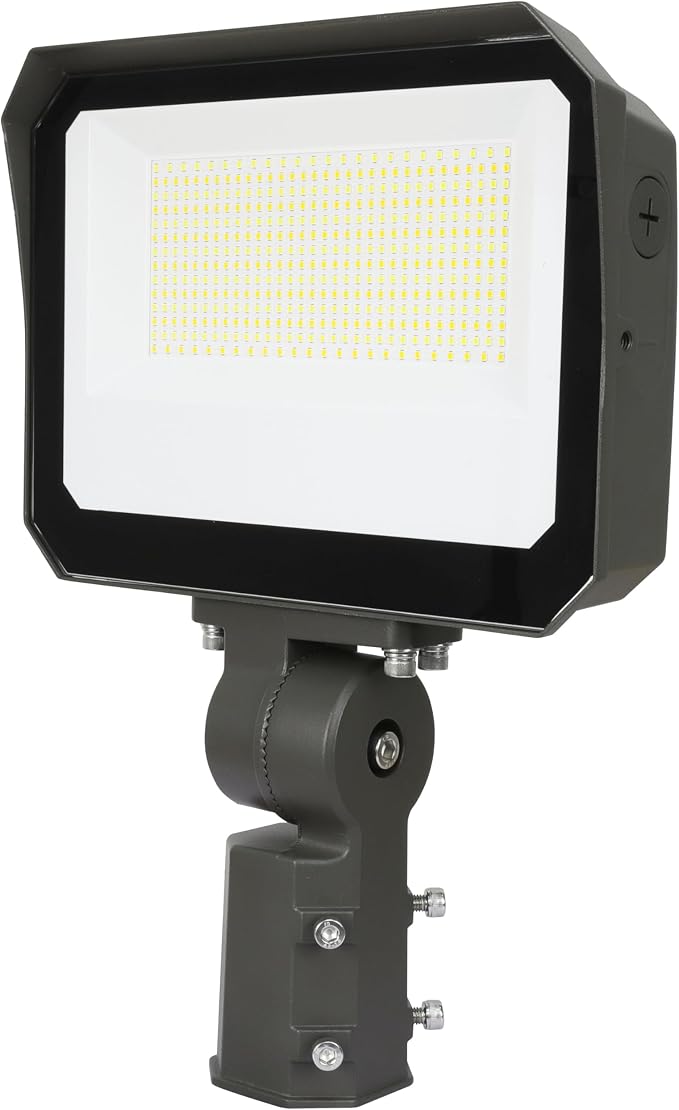 LED Flood Lights Outdoor 100/120/150W W and 3000/4000/5000K Adjustable 19500Lm,Dusk-to-Dawn Sensor o Dawn Flood Light for Yard, Garage, Garden,UL Listed,Includes Knuckle Mount