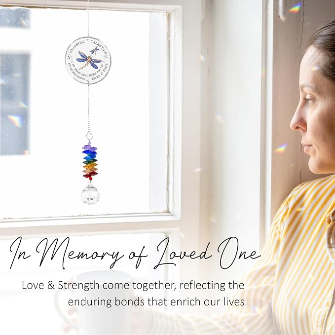 Memorial Suncatcher Ornament - Sympathy Gift for Loss of Loved One - Crystal Rainbow Maker - Bereavement Keepsake - Hanging Crystal Decor - Loss of Family Friend Pet