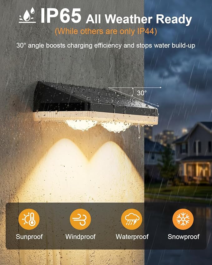 Solar Fence Lights Outdoor,3000/4500/6000K/RGB 13 Mode 12PACK Fence Lights Solar Powered High Brightness LED Lens IP65 Waterproof Solar Wall Light for Outside/Patio/Step/Backyard/Railing Pool/Deck