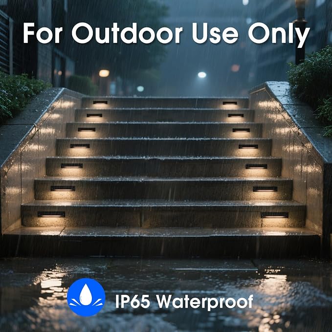 Energetic 5CCT LED Outdoor Step Lights, Low Voltage Deck Lights for Landscape, Yard, Driveway, Garden, Porch, Stairway, 8 inch, 5W, 2200K/2700K/3000K/4000K/5000K, IP65 Waterproof, Aluminum, Pack of 6